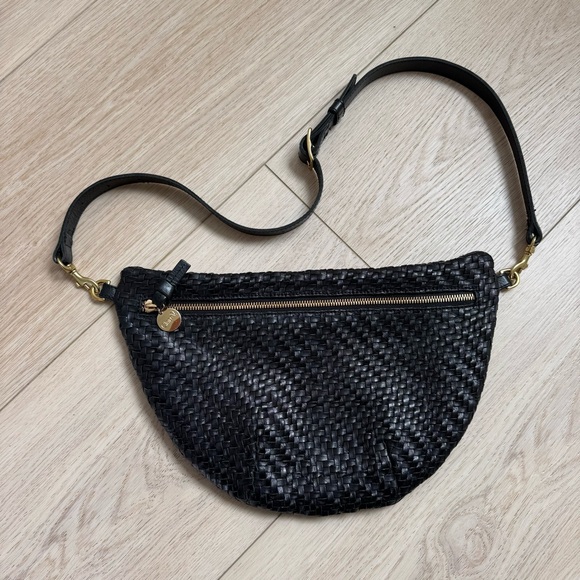 Clare V Grande Fanny - Black Woven Fanny Pack / Belt Bag - Picture 2 of 7